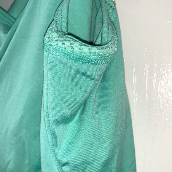 Danskin Now Womens Fitted Racerback Tank Top M Teal Polyester/Spandex Athletic W - Picture 3 of 9